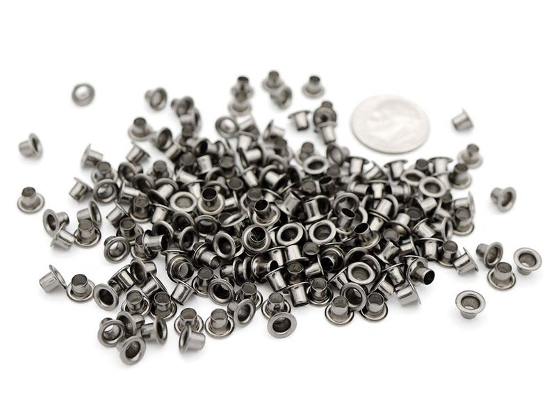 CRAFTMEMORE 1/8 Inch ID Grommets Eyelets 3MM Hole Self Backing Eyelet for Bead Cores, Clothes, Leather, Canvas 200pcs (Gunmetal) - Image 3